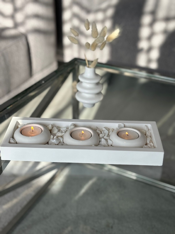 ESS Tabakl 3´l Tealight Beton Mumluk