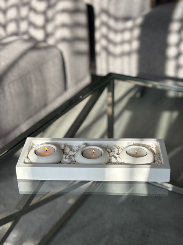 ESS Tabakl 3´l Tealight Beton Mumluk