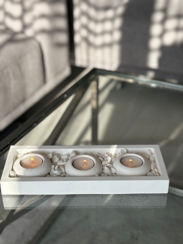 ESS Tabakl 3´l Tealight Beton Mumluk