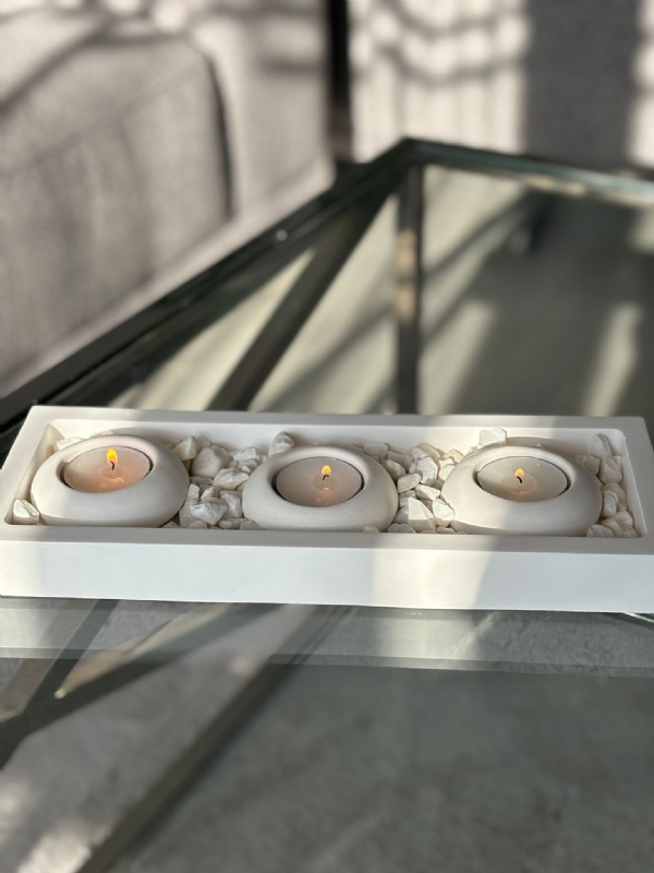 ESS Tabakl 3´l Tealight Beton Mumluk