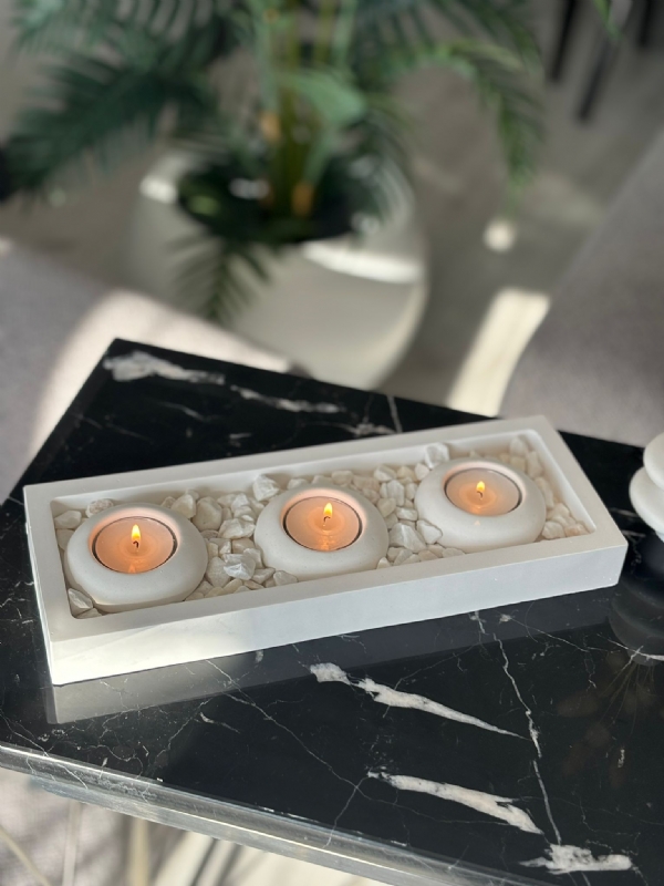 ESS Tabakl 3´l Tealight Beton Mumluk