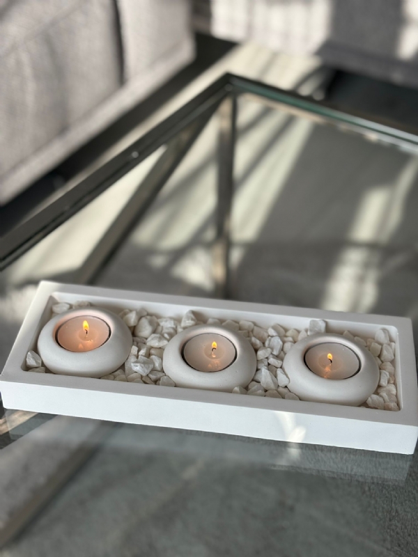 ESS Tabakl 3´l Tealight Beton Mumluk